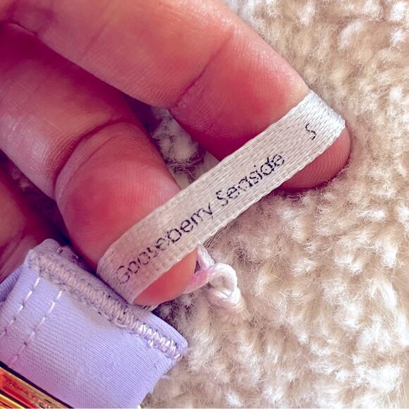 NEW Gooseberry Seaside So Chic Lavender Triangle Bikini Top Small S - Picture 2 of 4